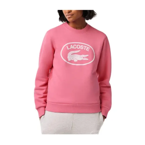 Lacoste , Pink Logo Sweatshirt ,Pink female, Sizes: