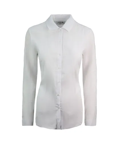 Lacoste Plain Womens White Shirt Cotton