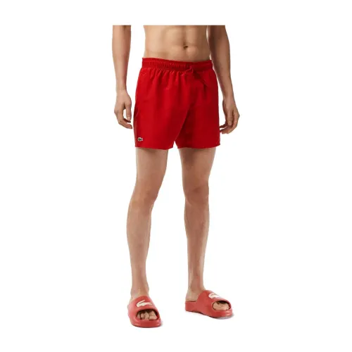Lacoste , Polyester Training Shorts ,Red male, Sizes: