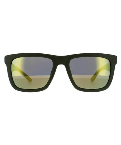 Lacoste Rectangle Mens Matte Green Mirror Sunglasses - One