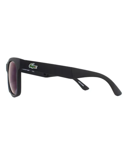 Lacoste Rectangle Unisex Matte Black Blue Gradient Folding Sunglasses - One