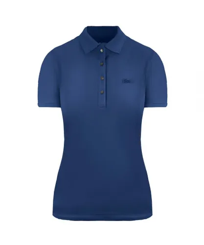 Lacoste Relaxed Fit Womens Blue Polo Shirt Cotton