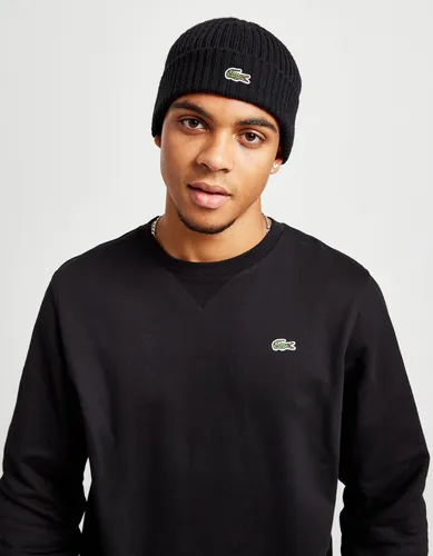 Lacoste Ribbed Beanie - Black