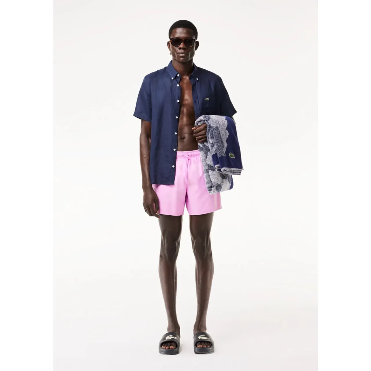 Lacoste , Rose Cotton Swim Shorts ,Pink male, Sizes: