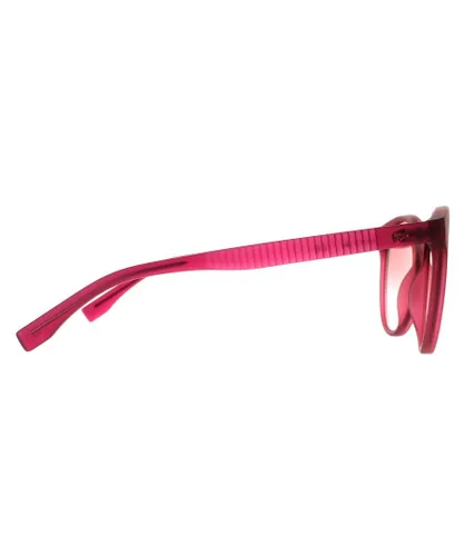 Lacoste Round Womens Transparent Cyclamen Pink Gradient Sunglasses - Purple - One