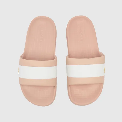 Lacoste Serve Slide Hybrid Sandals In Natural