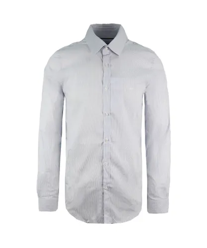 Lacoste Slim Fit Mens Blue/White Shirt Cotton