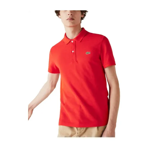 Lacoste , Slim Fit Red Polo Shirt ,Red male, Sizes: