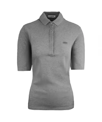 Lacoste Slim Fit Womens Grey Polo Shirt Cotton