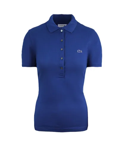 Lacoste Slim Fit Womens Navy Polo Shirt - Blue Cotton