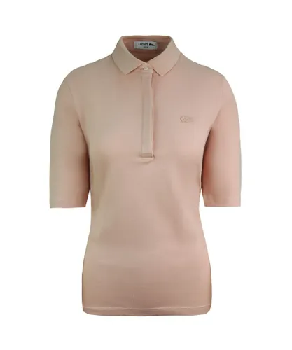 Lacoste Slim Fit Womens Peach Polo Shirt Cotton