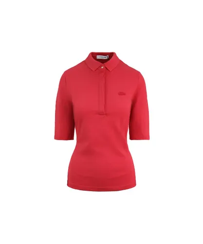 Lacoste Slim Fit Womens Pink Polo Shirt Cotton