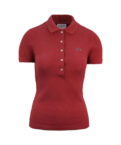 Lacoste Slim Fit Womens Red Polo Shirt Cotton