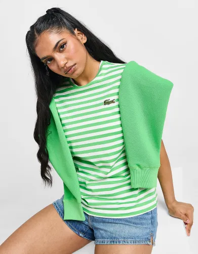 Lacoste Stripe Logo T-Shirt - Green - Womens
