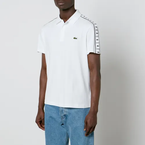 Lacoste Tape Shoulder Stretch-Cotton Piqué Polo Shirt