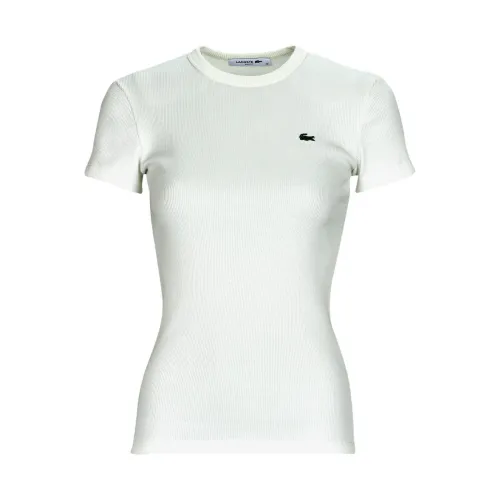 Lacoste , Tf5538 Short Sleeve T-Shirt ,White female, Sizes: