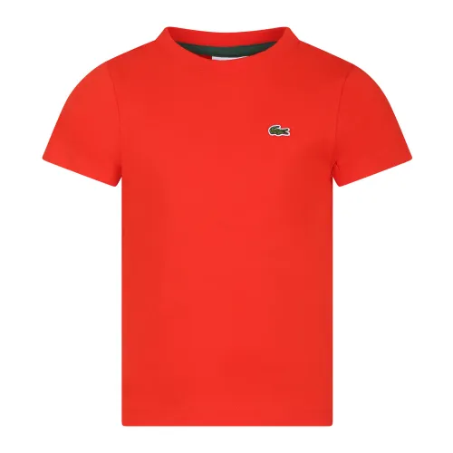 Lacoste , Tj1122 F8M Short Sleeves T-Shirts ,Red unisex, Sizes: