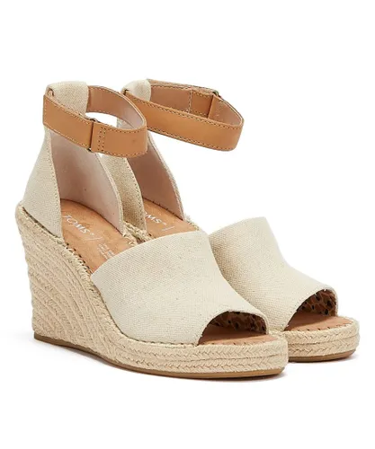Lacoste Toms Marisol Natural Oxford Wedge Womens - Cream Suede