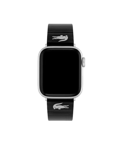 Lacoste Unisex Apple Watch Strap in Black leather with