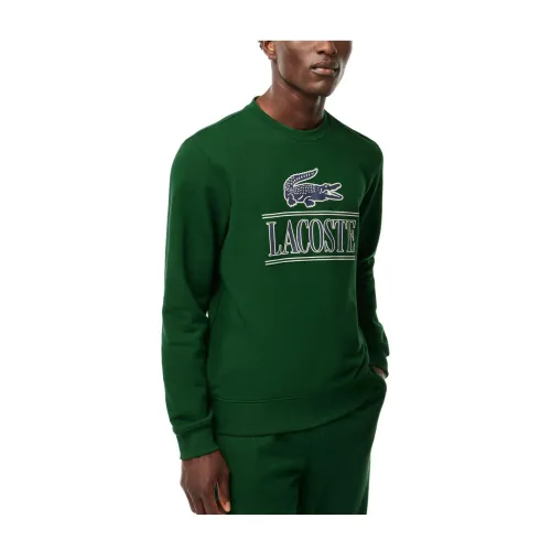 Lacoste , Unisex Green Sweatshirt with Iconic Design ,Green male, Sizes: