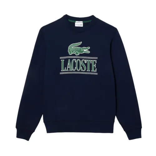 Lacoste , Vintage 3D Print Unisex Sweatshirt ,Blue male, Sizes: