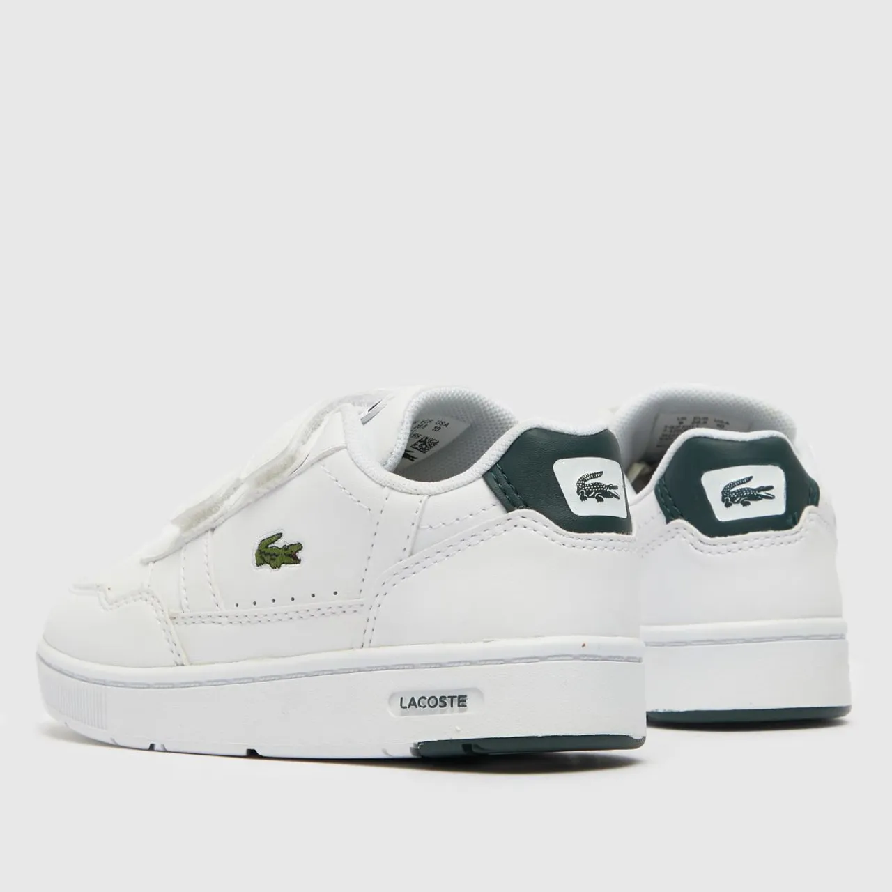 Lacoste White & Green T-clip Boys Toddler Trainers