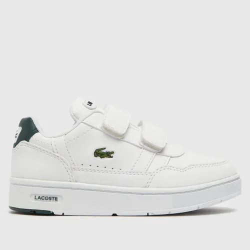 Lacoste White & Green T-clip Boys Toddler Trainers