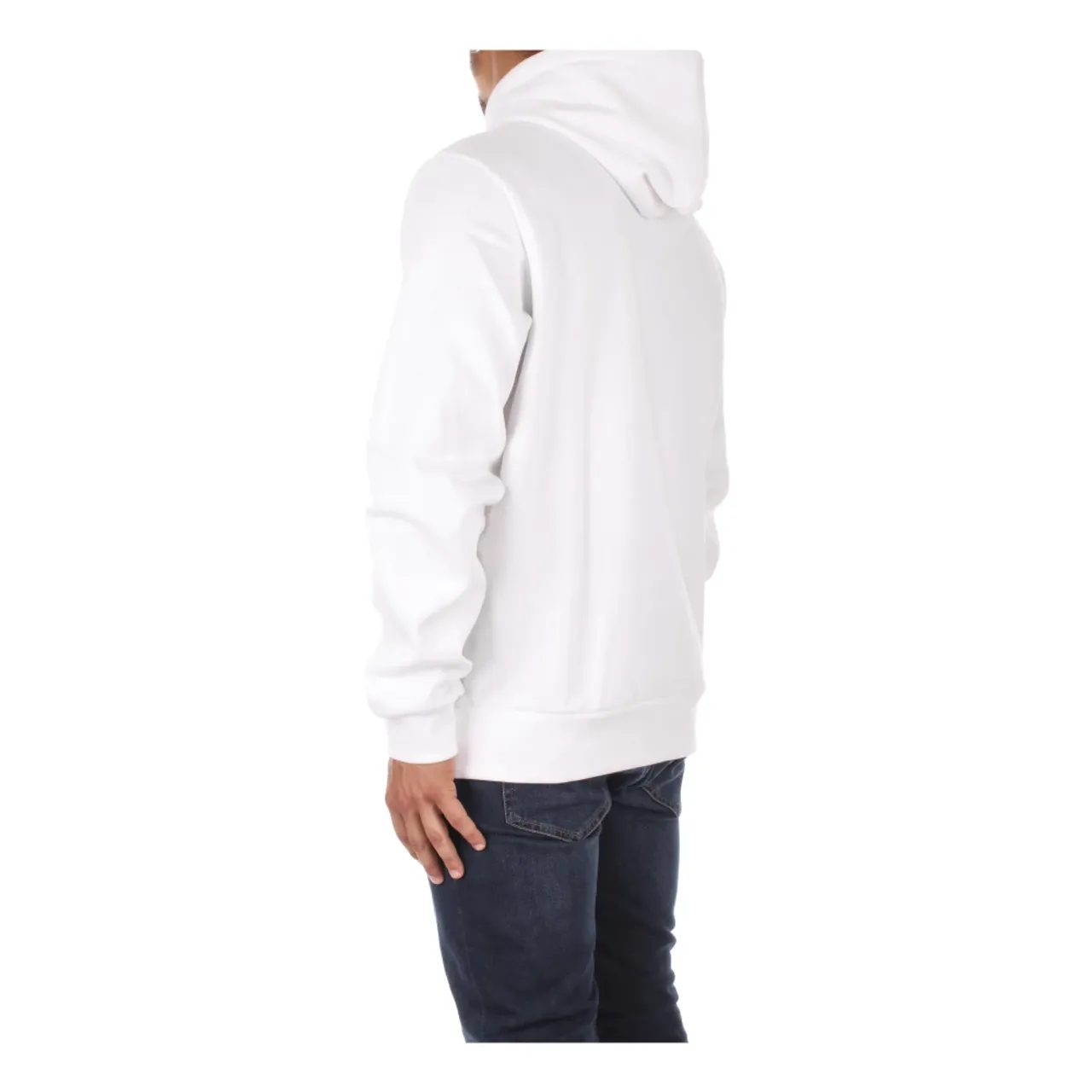 Lacoste , White Men`s Hoodie, Iconic Logo, Front Pocket ,White male, Sizes: