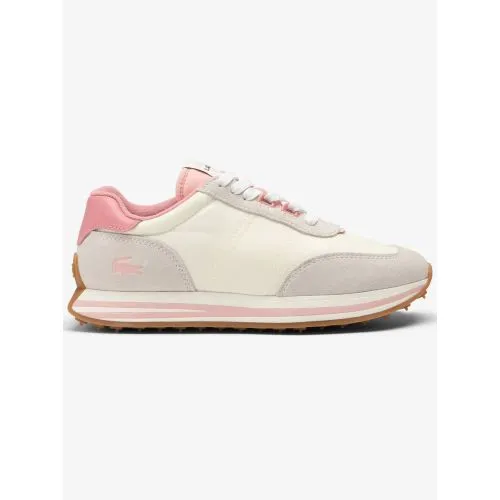 Lacoste Womens Off-White Pink L-Spin Stripe Sole Trainer