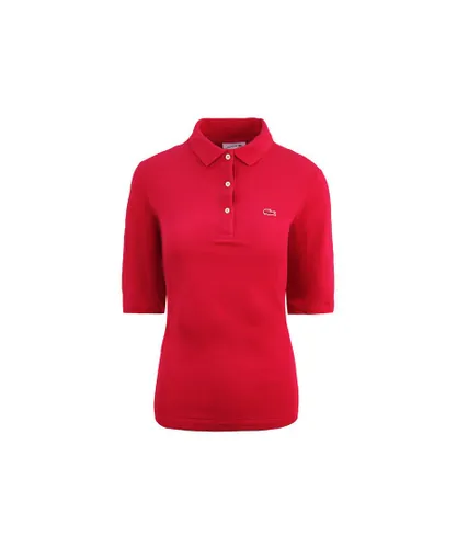Lacoste Womens Pink Polo Shirt Cotton