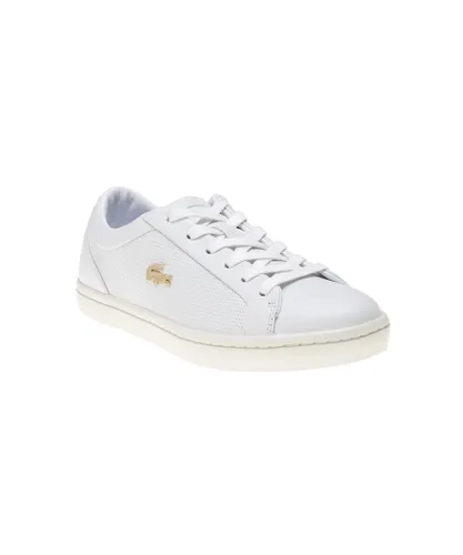 Lacoste Womens Straightset Trainers - White Leather