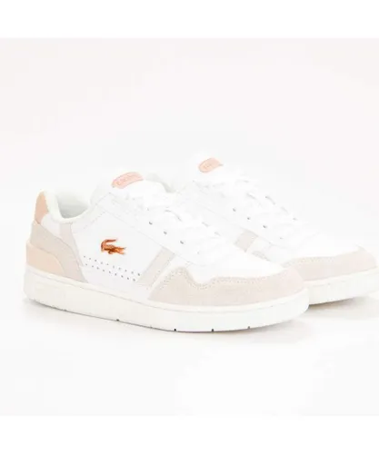 Lacoste Womens T-clip Trainers - Natural Leather