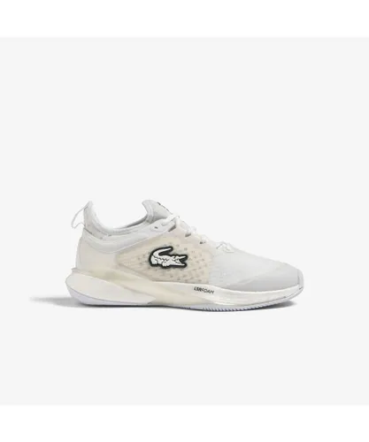 Lacoste Womenss AG-LT23 Lite Trainers in White Textile