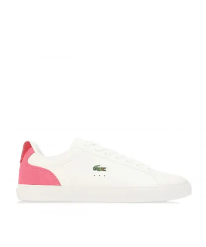 Lacoste Womenss Lerond Pro Trainers in White pink Leather (archived)