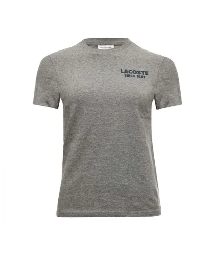 Lacoste Womenss T-Shirt in Grey Cotton