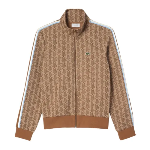 Lacoste , Zip-throughs ,Brown male, Sizes: