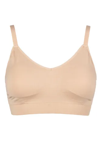 Ladies 1 Pack Ambra Curvesque Support Wirefree Bra Nude UK 14-16