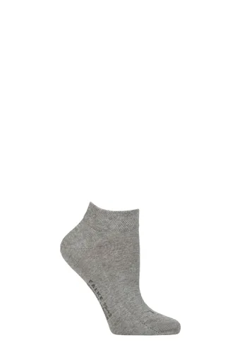 Ladies 1 Pair Falke Sensitive London Gentle Grip Cotton Sneaker Socks Grey 2.5-5 Ladies