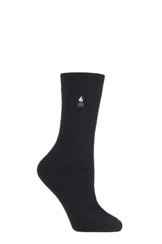Ladies 1 Pair SOCKSHOP Heat Holders 1.0 TOG Ultra Lite Plain Socks Black 4-8 Ladies