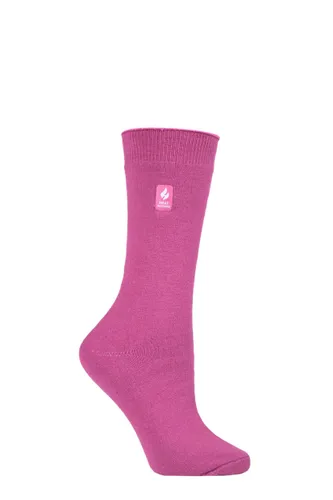 Ladies 1 Pair SOCKSHOP Heat Holders 1.0 TOG Ultra Lite Plain Socks Muted Pink 4-8 Ladies