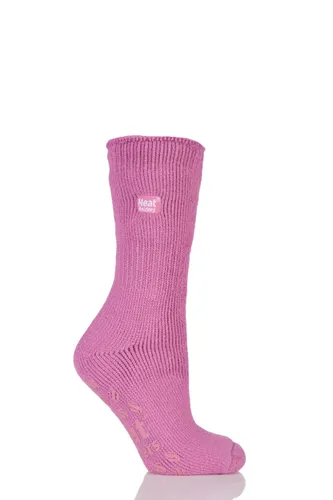 Ladies 1 Pair SOCKSHOP Heat Holders 2.3 TOG Plain Thermal Slipper Socks Candy