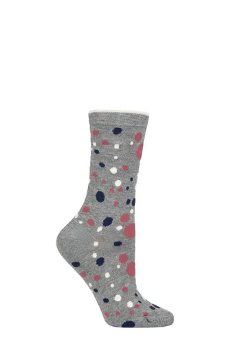 Ladies 1 Pair Thought Lucille Spots Bamboo and Organic Cotton Socks Grey 4-7 Ladies