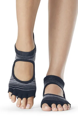 Ladies 1 Pair ToeSox Bella Half Toe Organic Cotton Open Front Yoga Socks Static M