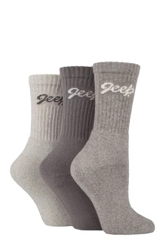 Ladies 3 Pair Jeep Cushioned Foot Cotton Boot Socks Slate / Grey 4-8 Ladies