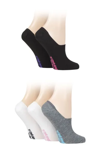 Ladies 5 Pair Dare to Wear No Show Socks White / Grey / Black 4-8 Ladies
