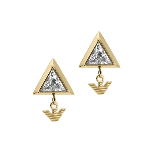 Ladies Yellow Gold Coloured Triangle Stud Earrings
