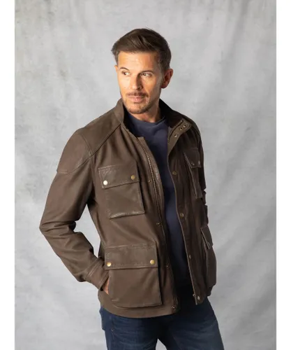 Lakeland Leather Mens Strickland Jacket in Brown