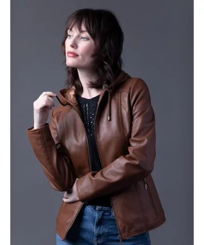 Lakeland Leather Womens Abbeyville Hooded Jacket in Light Brown