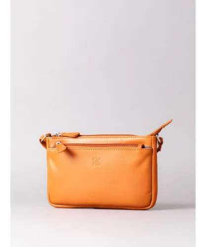 Lakeland Leather Womens Enderlea Small Cross Body Bag in Orange - One Size