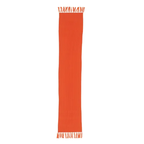 Lala Berlin , Anissa Black Scarf with Fringes and Ribbed Texture ,Orange female, Sizes: ONE